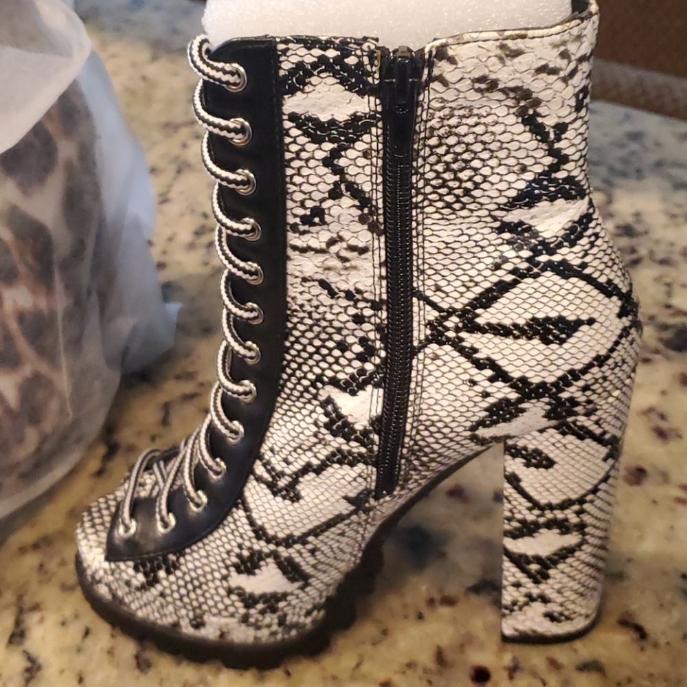 Snake print boots